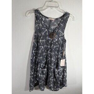 Paradise USA NWT Woman’s Cover Up/Dress Navy w/White Anchors XS-Small Stretch